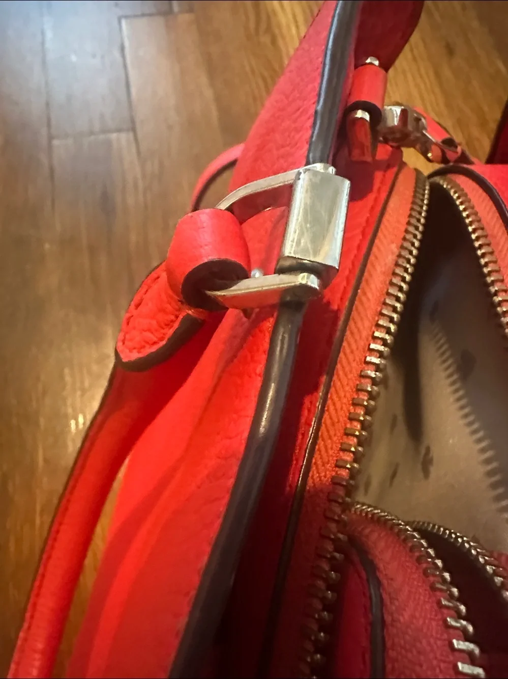 Kate Spade Orange pebbled leather satchel and matching wallet